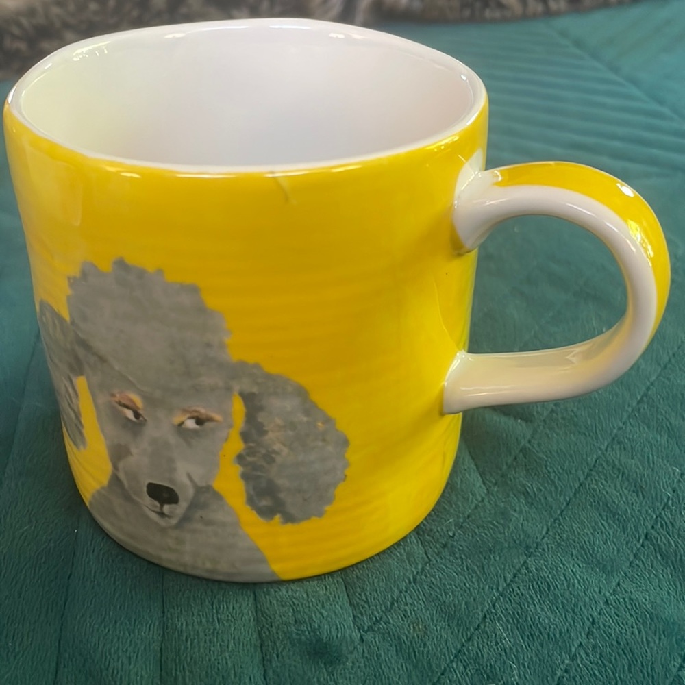 Anthropologie Carole Akins Furry Friends Mug Poodle Mug